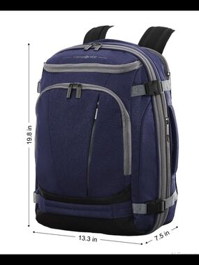 Samsonite Deep Navy Backpack with Gray Accents
